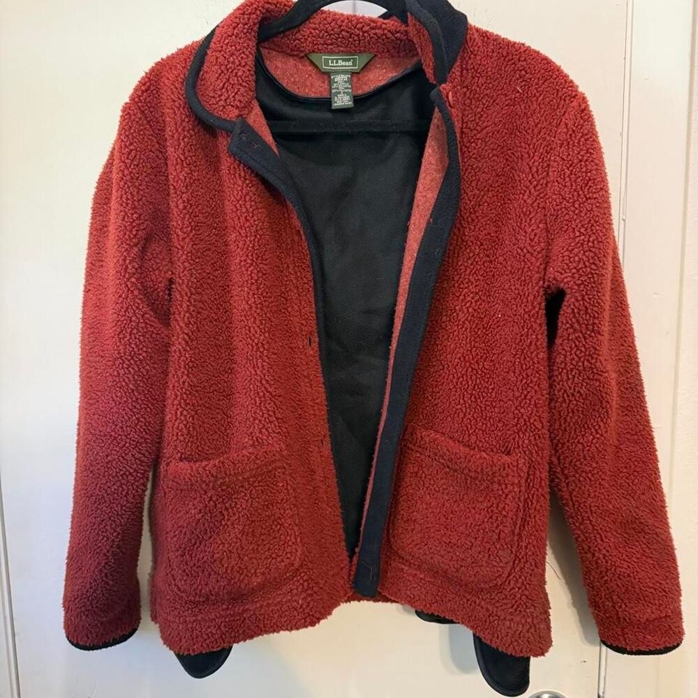 Llbean Women's Red Sherpa Jacket